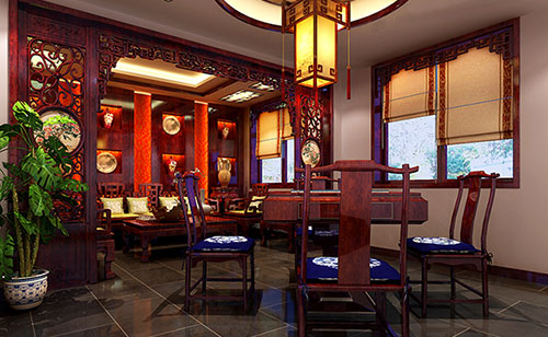 龙井古典中式风格茶楼包间设计装修效果图